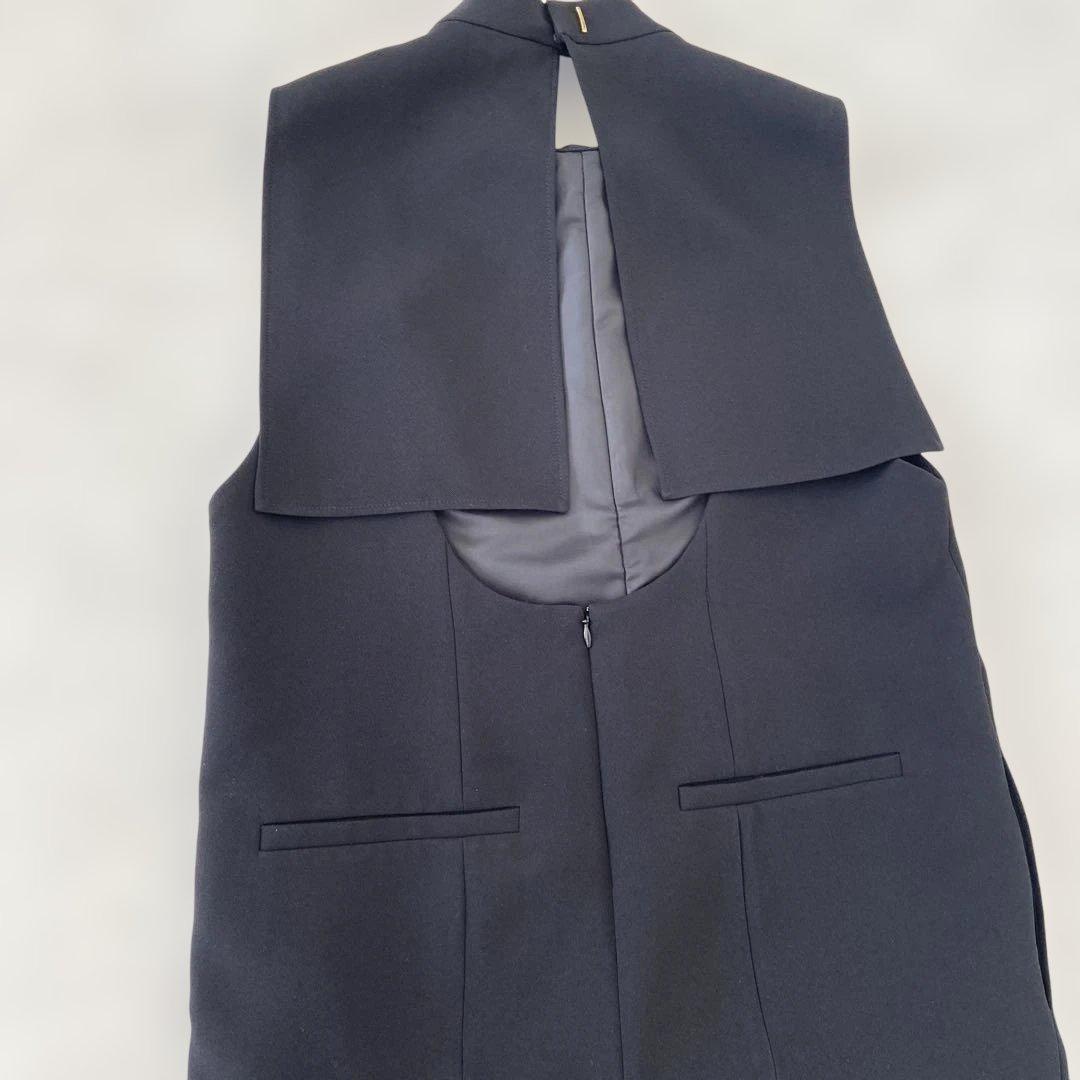 アドーア　定価¥60500 ミドルジョーゼットオールインワン　ブラック38