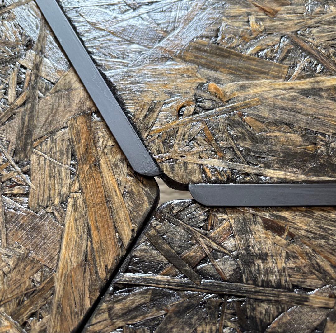 ヘキサテーブル50 センターテーブル付き　スケルトンブラック塗装　FHC50sb