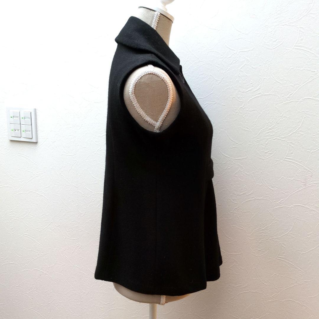 亘　エーティー A/T　レディースベスト　ブラック　毛100％　サイズＦ