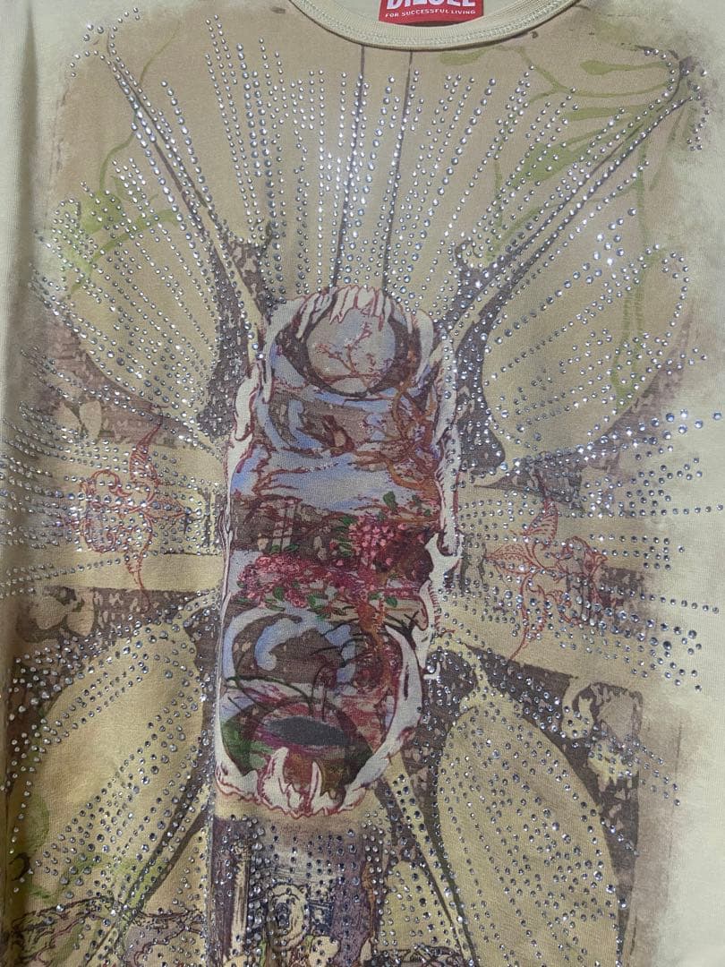 最終値下げDIESEL ビジュアルプリント Tシャツ ベージュ