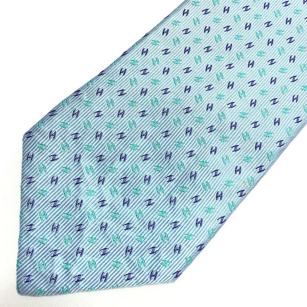 未使用級 エルメス HERMES ネクタイ シルク H織りタイ ファソネH H柄