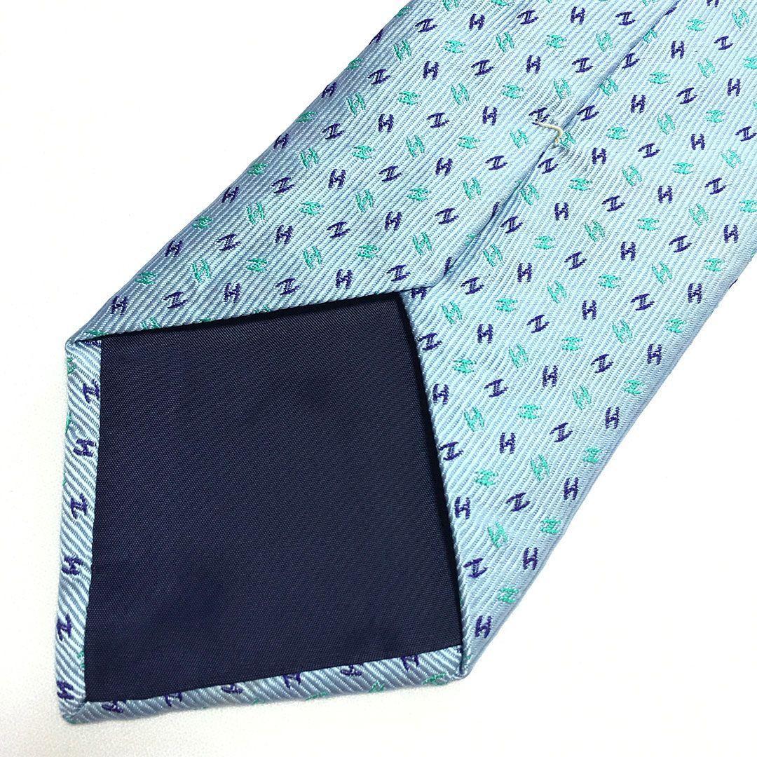 未使用級 エルメス HERMES ネクタイ シルク H織りタイ ファソネH H柄