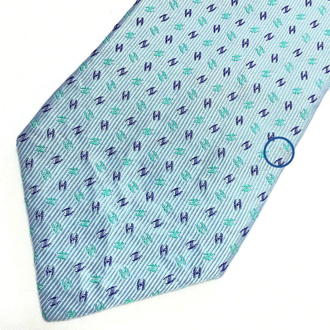 未使用級 エルメス HERMES ネクタイ シルク H織りタイ ファソネH H柄