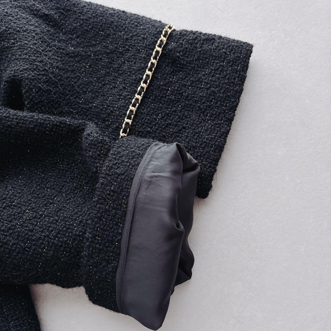 未使用　ラウンジドレス　チェーンツイードジャケット