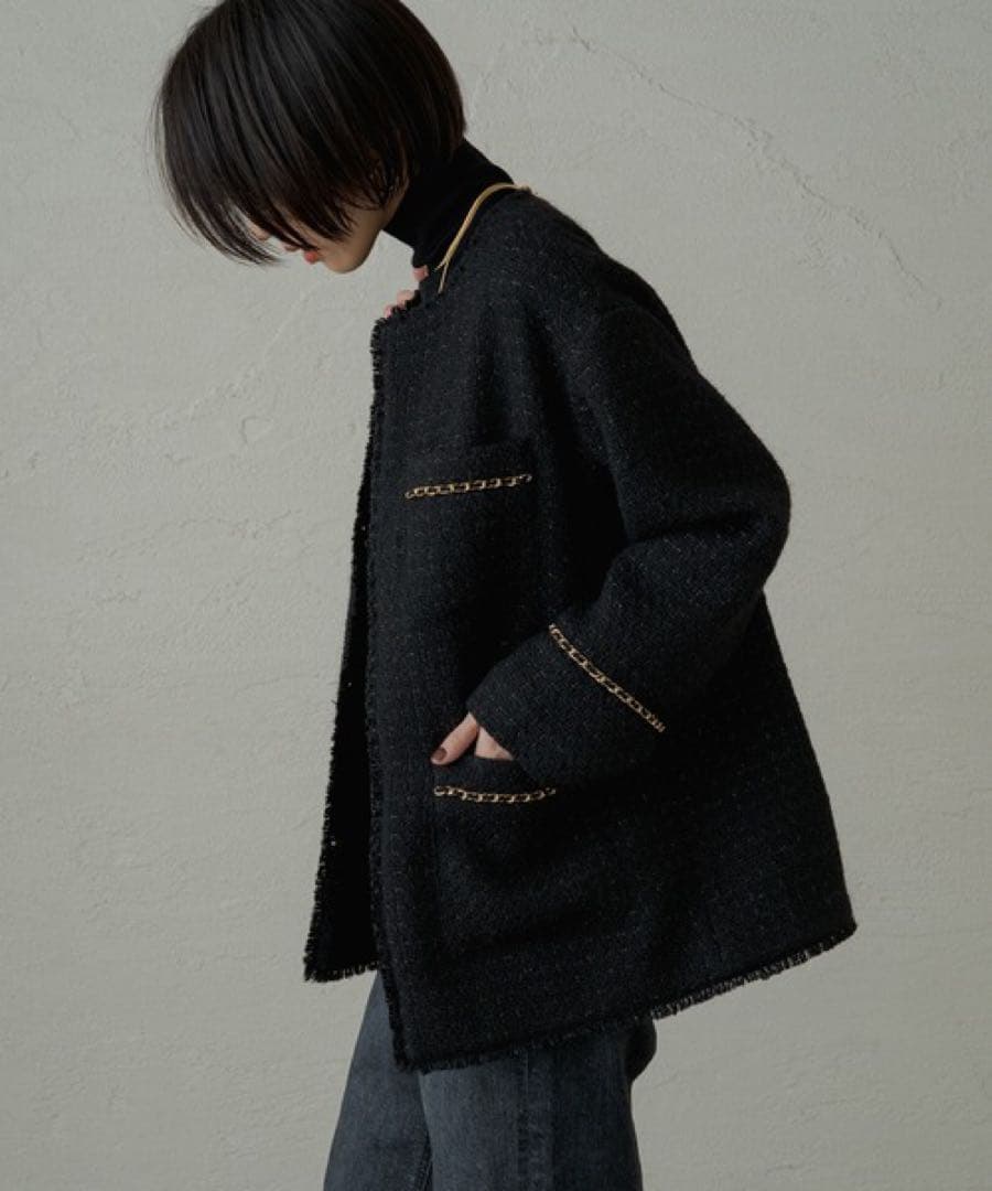 未使用　ラウンジドレス　チェーンツイードジャケット