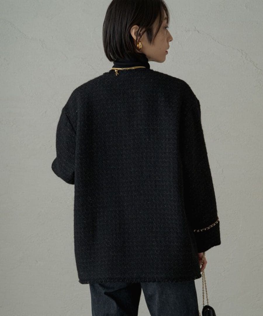 未使用　ラウンジドレス　チェーンツイードジャケット