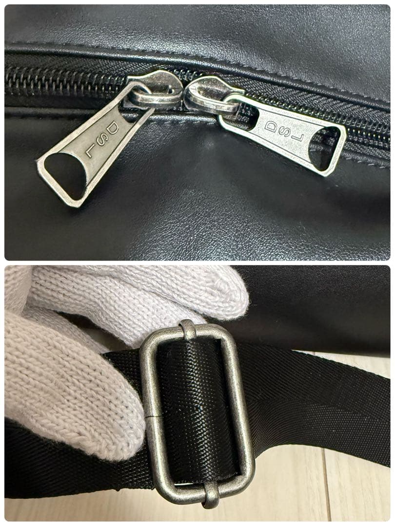 【美品】DIESEL 2way ボストンバッグ レザー ブラック 大容量