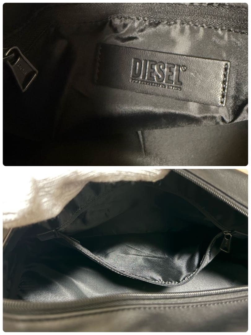 【美品】DIESEL 2way ボストンバッグ レザー ブラック 大容量