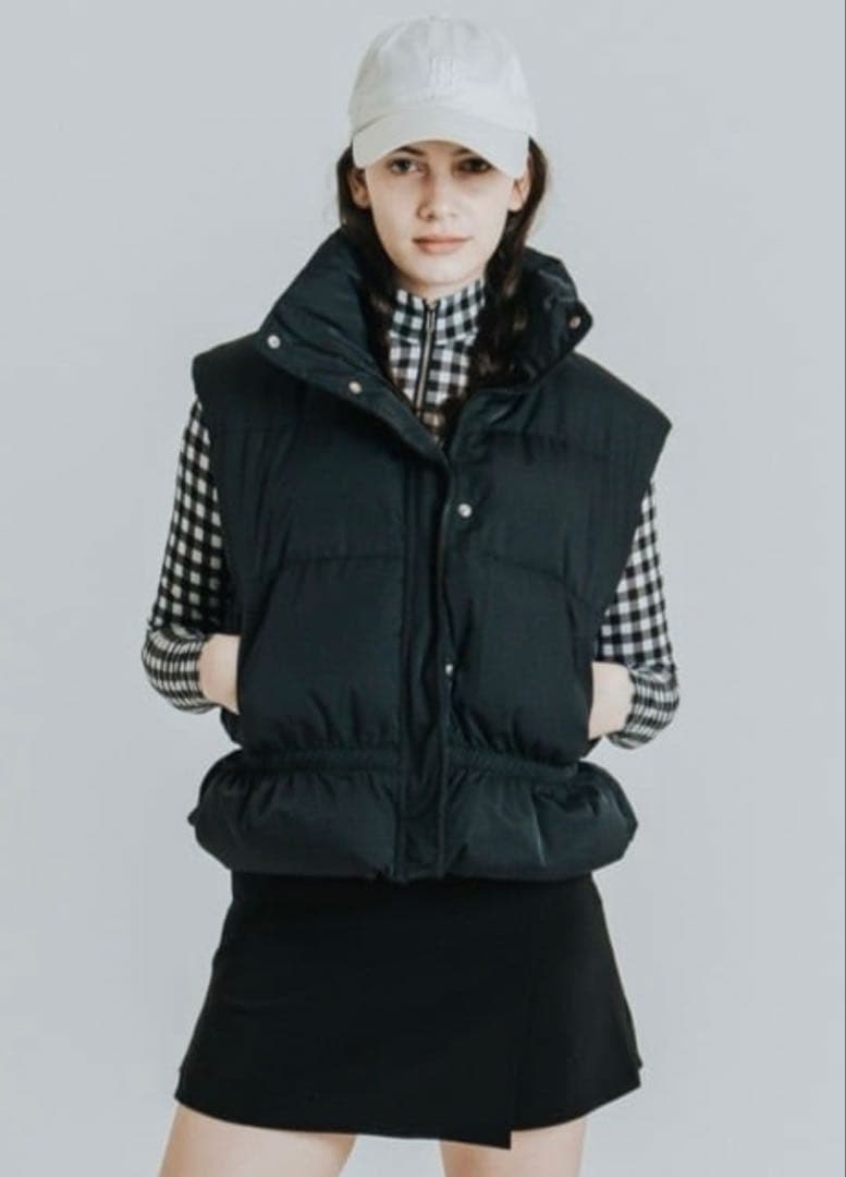 【完売品 未使用】ENTI Gathered Puffer Vest(BLK)