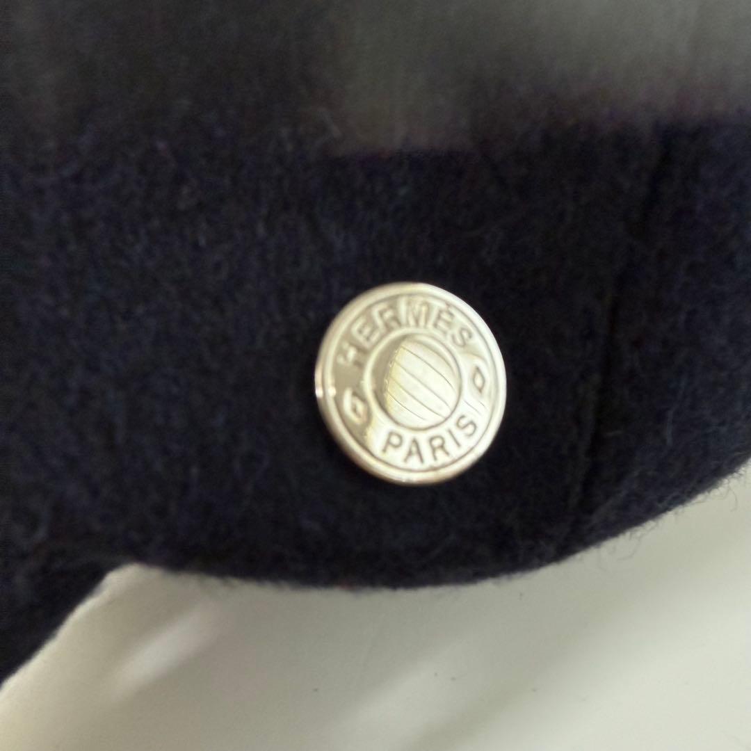 美品　エルメス　キャスケット 《 ダニ 》ウール　ブラック　エルメスセリエ　56