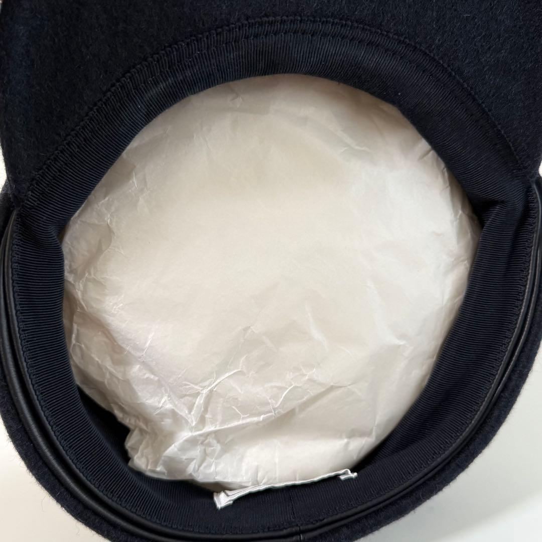 美品　エルメス　キャスケット 《 ダニ 》ウール　ブラック　エルメスセリエ　56