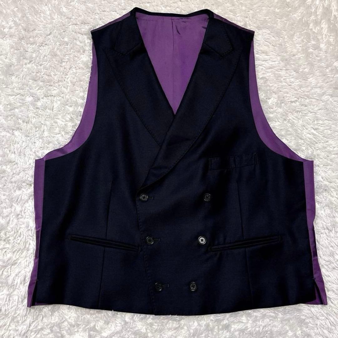 外装美品✨ポールスチュアート ビジネススーツ スリーピース 光沢 黒 総裏