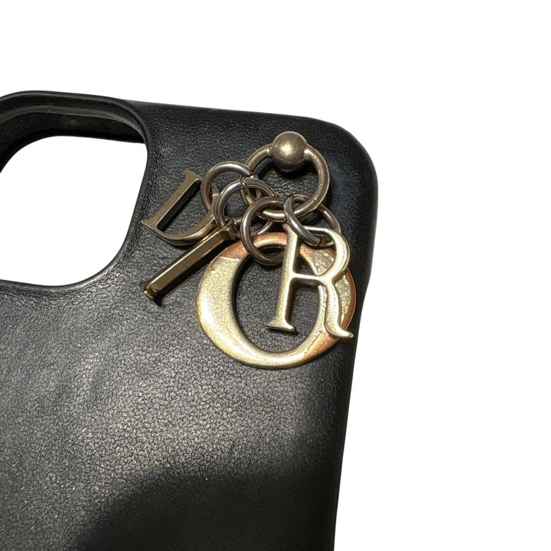 ［正規品］Dior ディオール　iPhone14ケース　キルティングレザー 黒