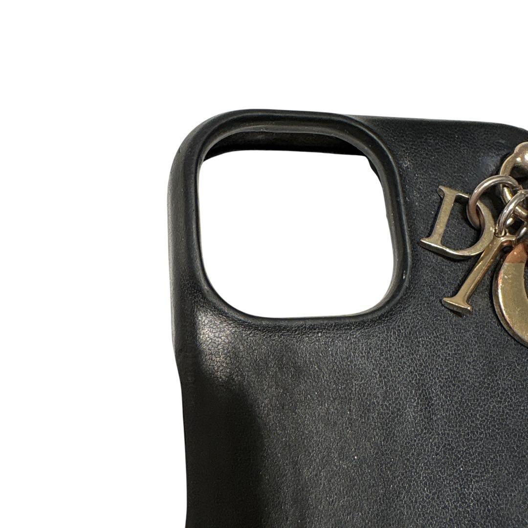 ［正規品］Dior ディオール　iPhone14ケース　キルティングレザー 黒