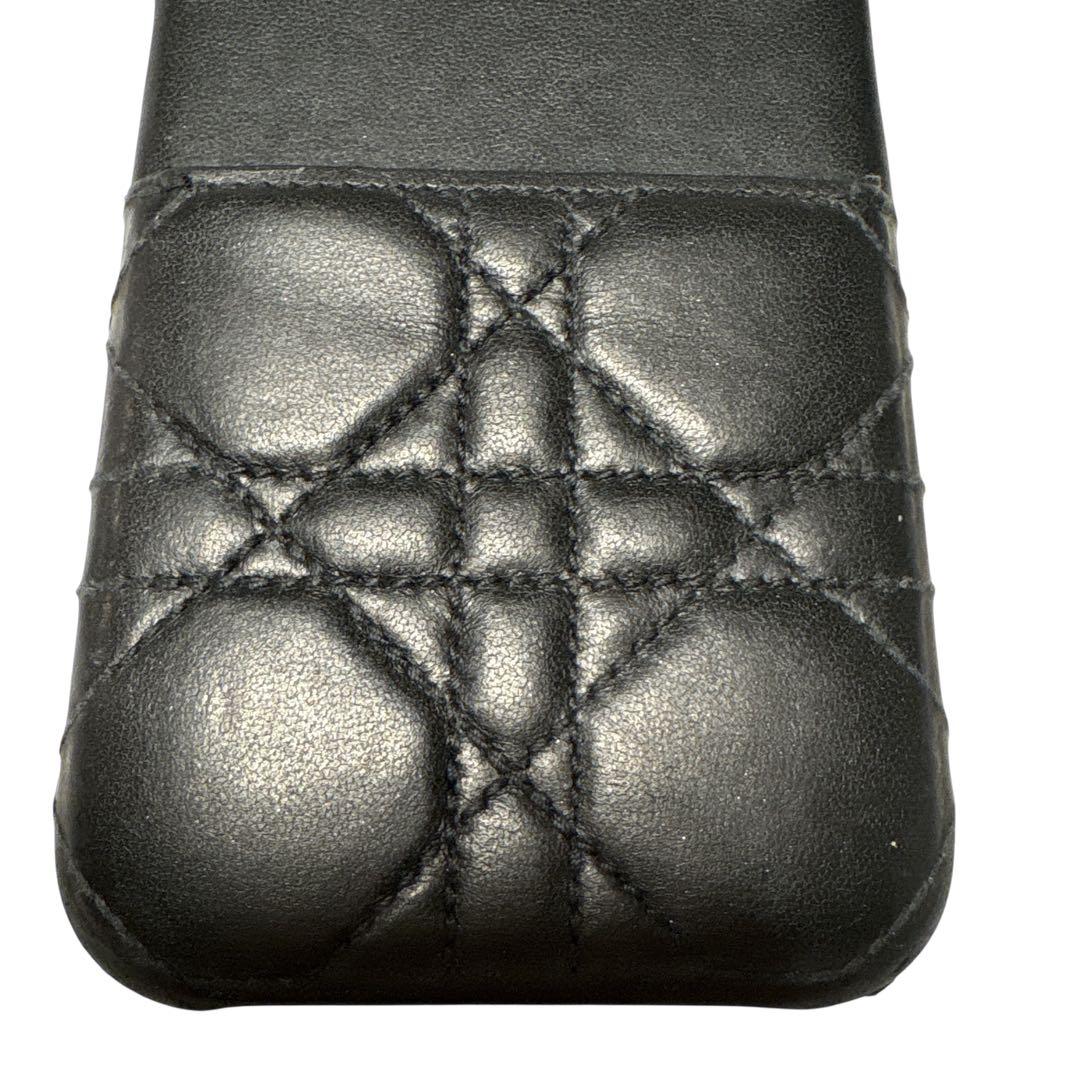［正規品］Dior ディオール　iPhone14ケース　キルティングレザー 黒