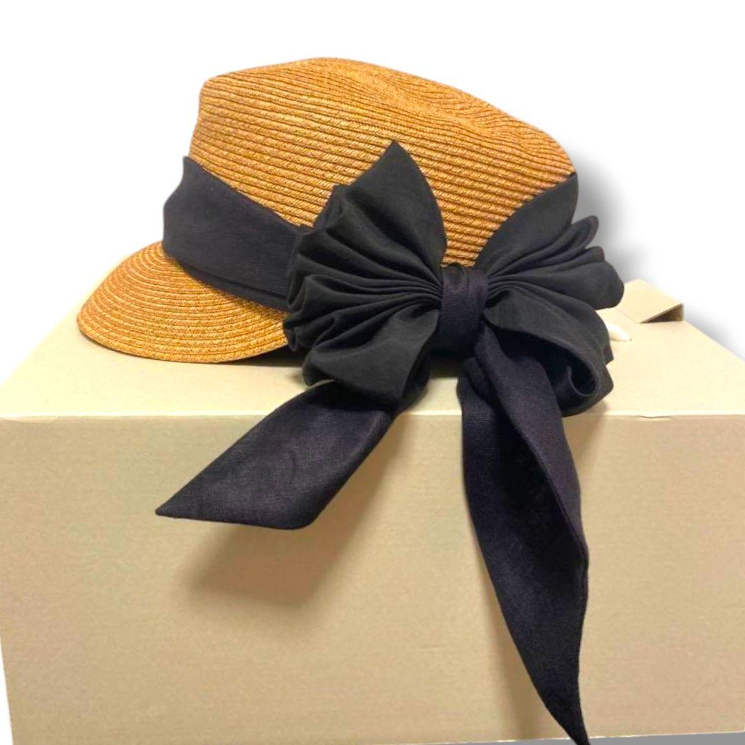 【完売品】CA4LA♡カシラ✨ リボン付き麦わら帽子 ストローハット キャップ型