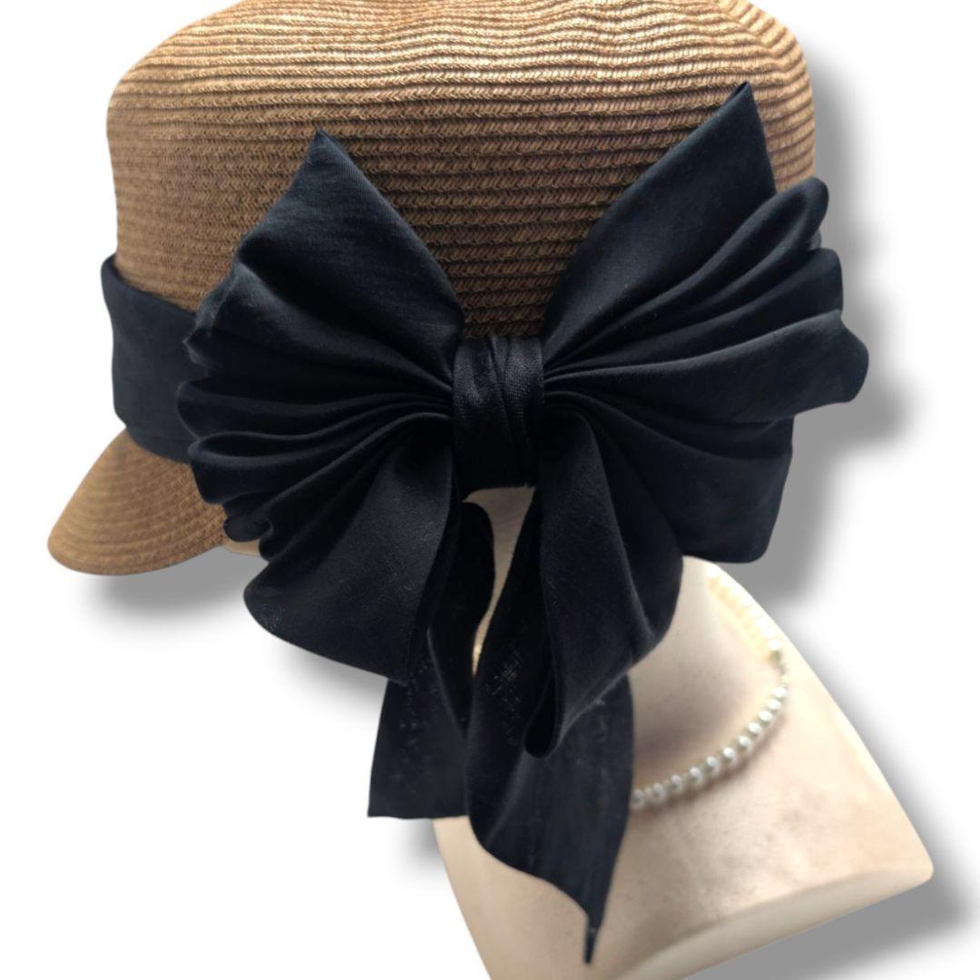 【完売品】CA4LA♡カシラ✨ リボン付き麦わら帽子 ストローハット キャップ型