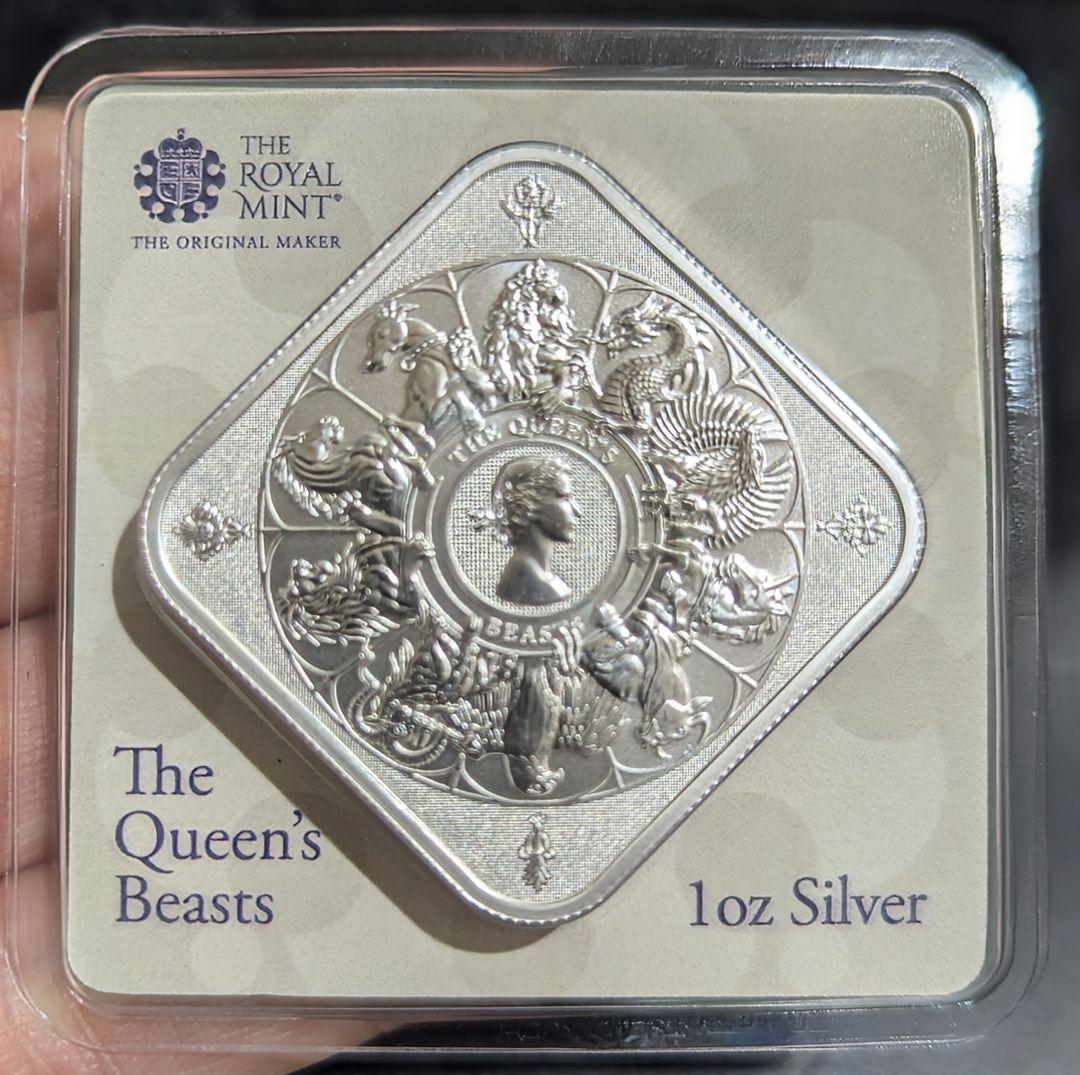 女王の野獣/ヤングヤングの肖像とクイーンズビースト/ 1oz 銀地金バー/純銀,