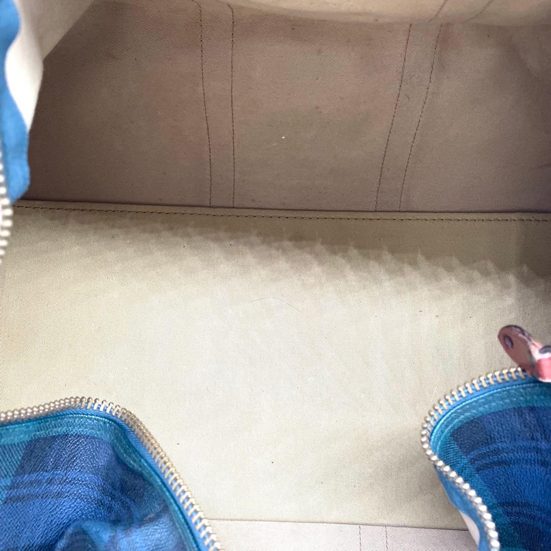 【美品】ポロラルフローレン　2way ボストンバッグ　チェック柄　PVC 大容量