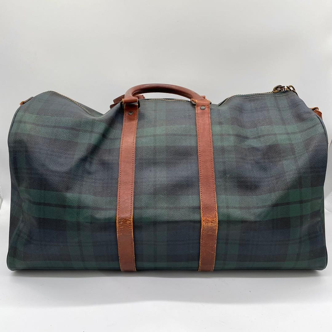 【美品】ポロラルフローレン　2way ボストンバッグ　チェック柄　PVC 大容量