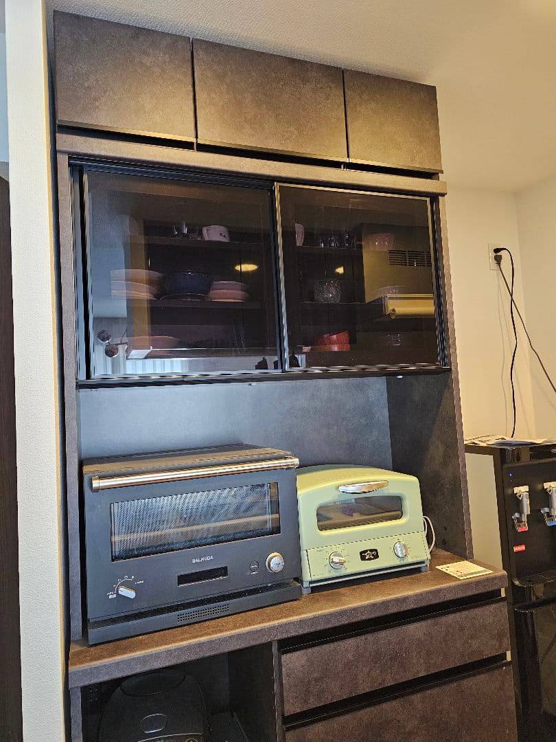 パモウナ EM 食器棚 + 上置 セラミカネロ　EMA-S1000R