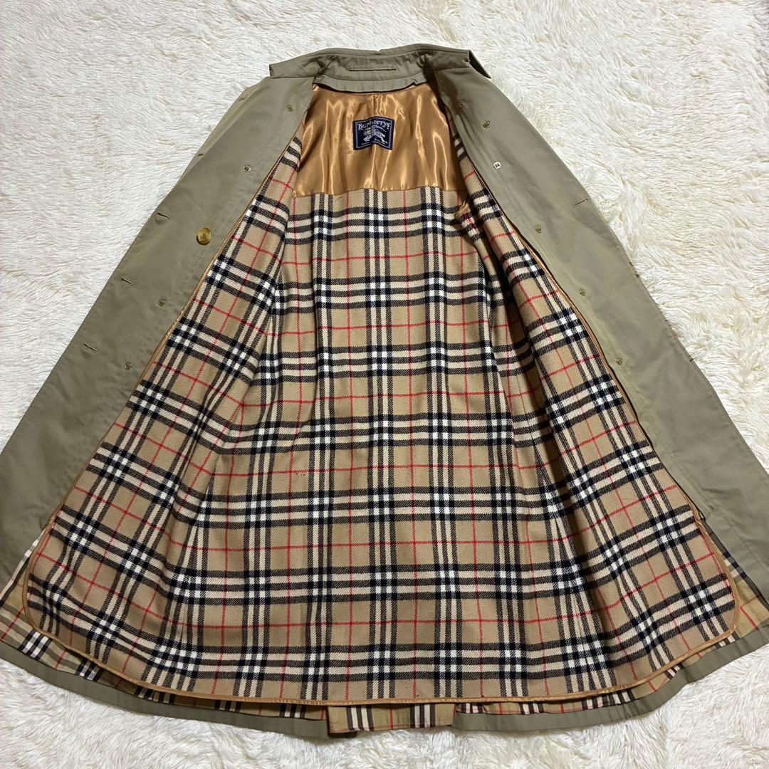 着丈114cm 英国製　玉虫色　バーバリー　トレンチコート　ライナー　ベルト