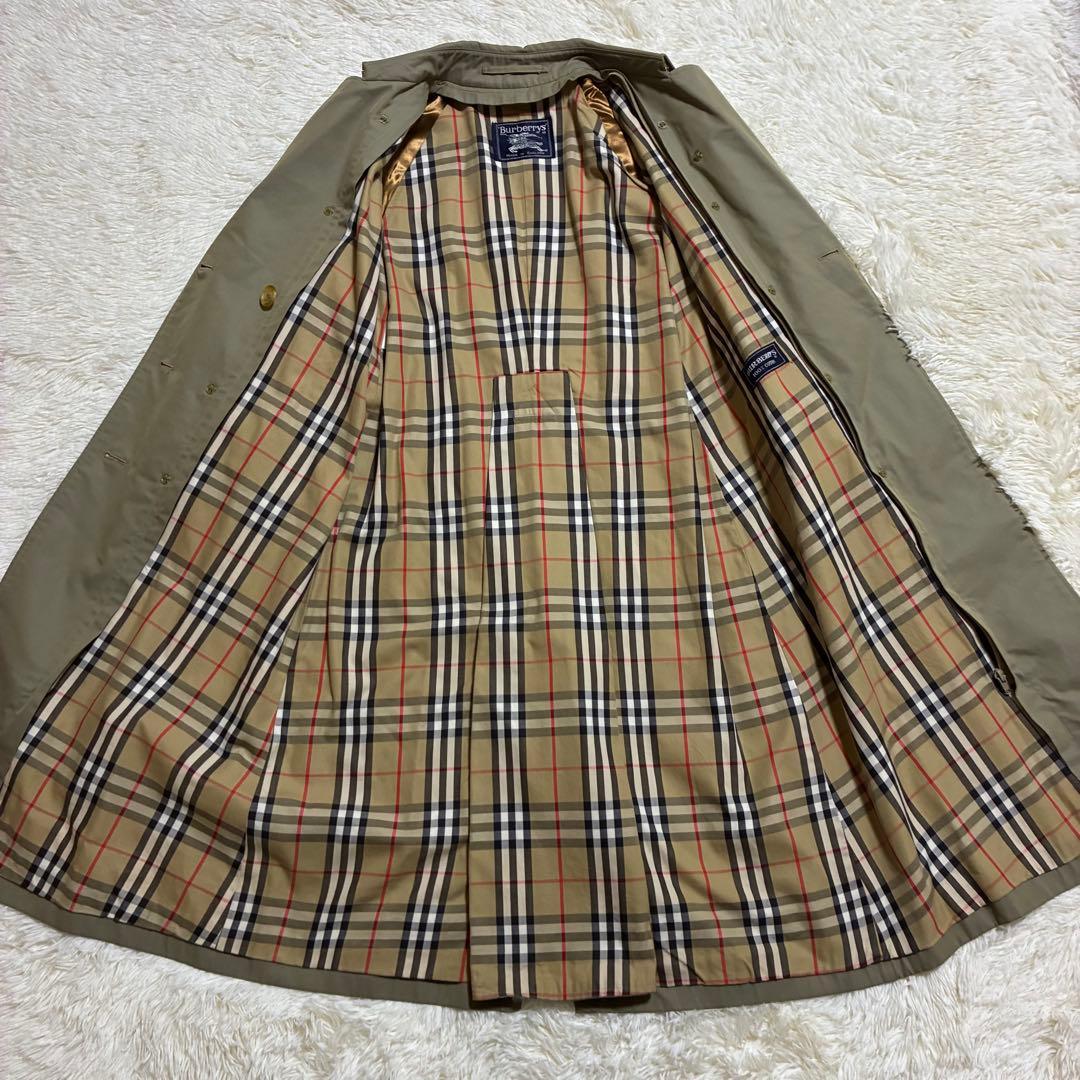 着丈114cm 英国製　玉虫色　バーバリー　トレンチコート　ライナー　ベルト