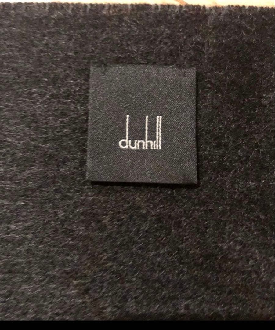 く*う様 【極美品】dunhill カシミヤ100%ダークグレー チェック柄 マ