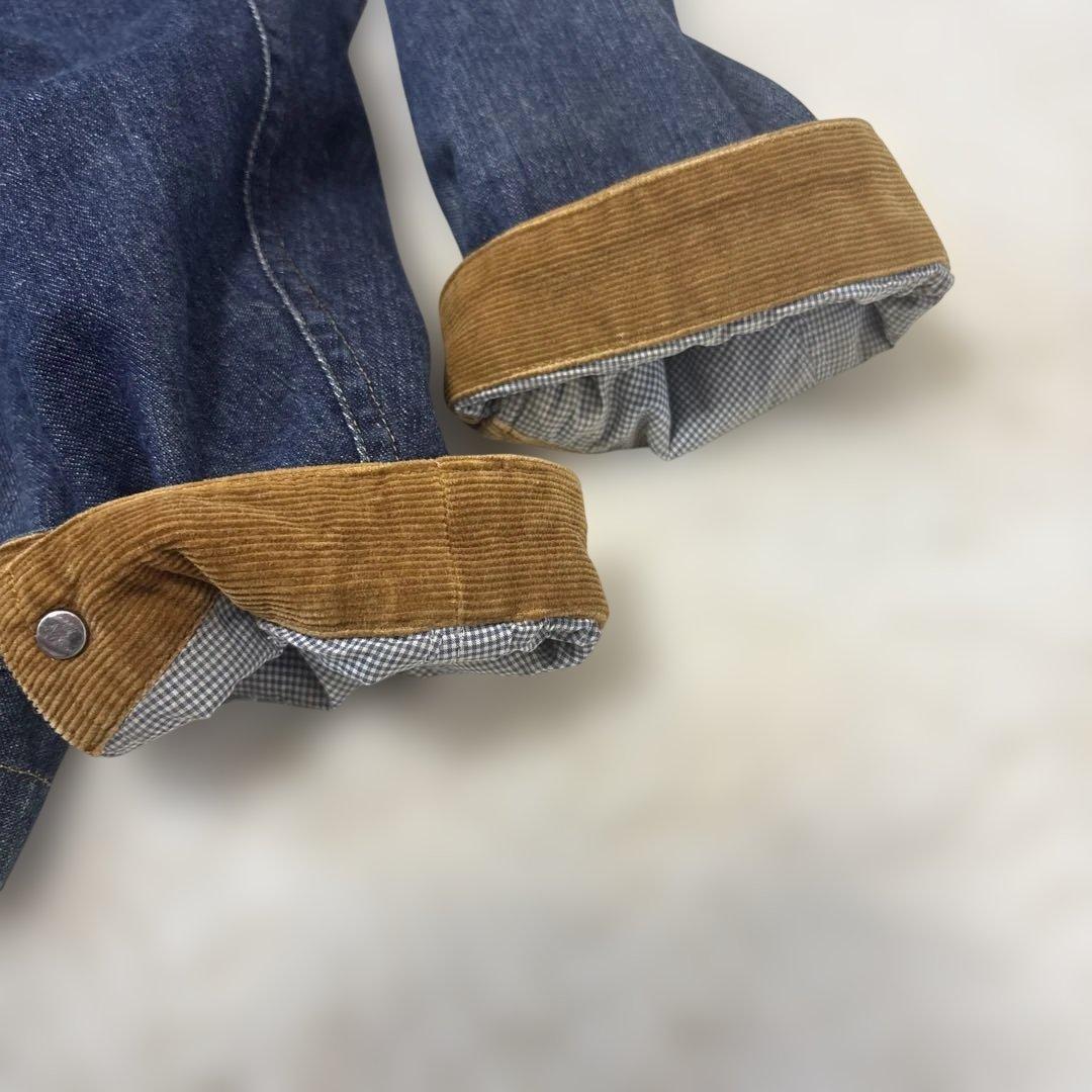 もぐ　カバーオールXL ロゴワッペン　コーデュロイ