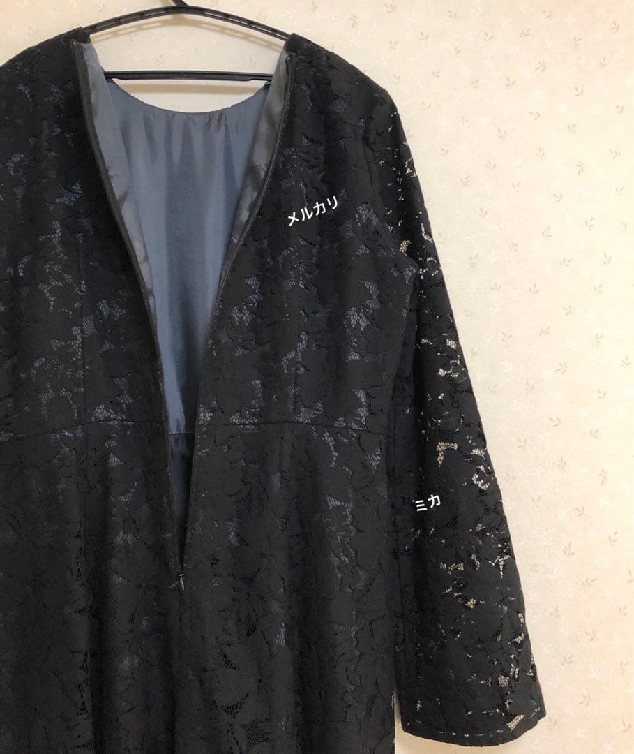 新品⚫️フレアースリーブレースドレス　kaene ブラック　カエン　Mサイズ