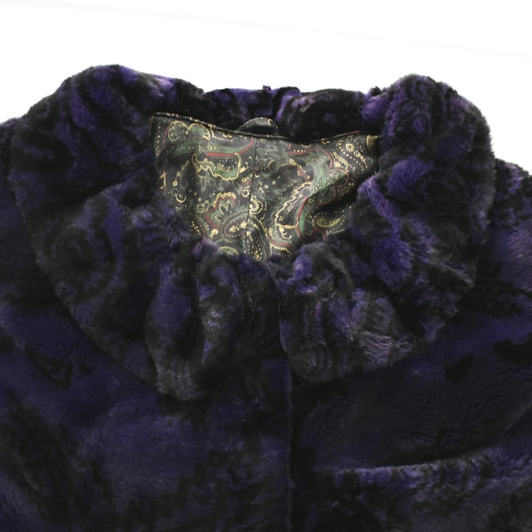 おまとめ割り　【高級】 シェアードミンク ケープ ポンチョ パープル 総柄裏地♪