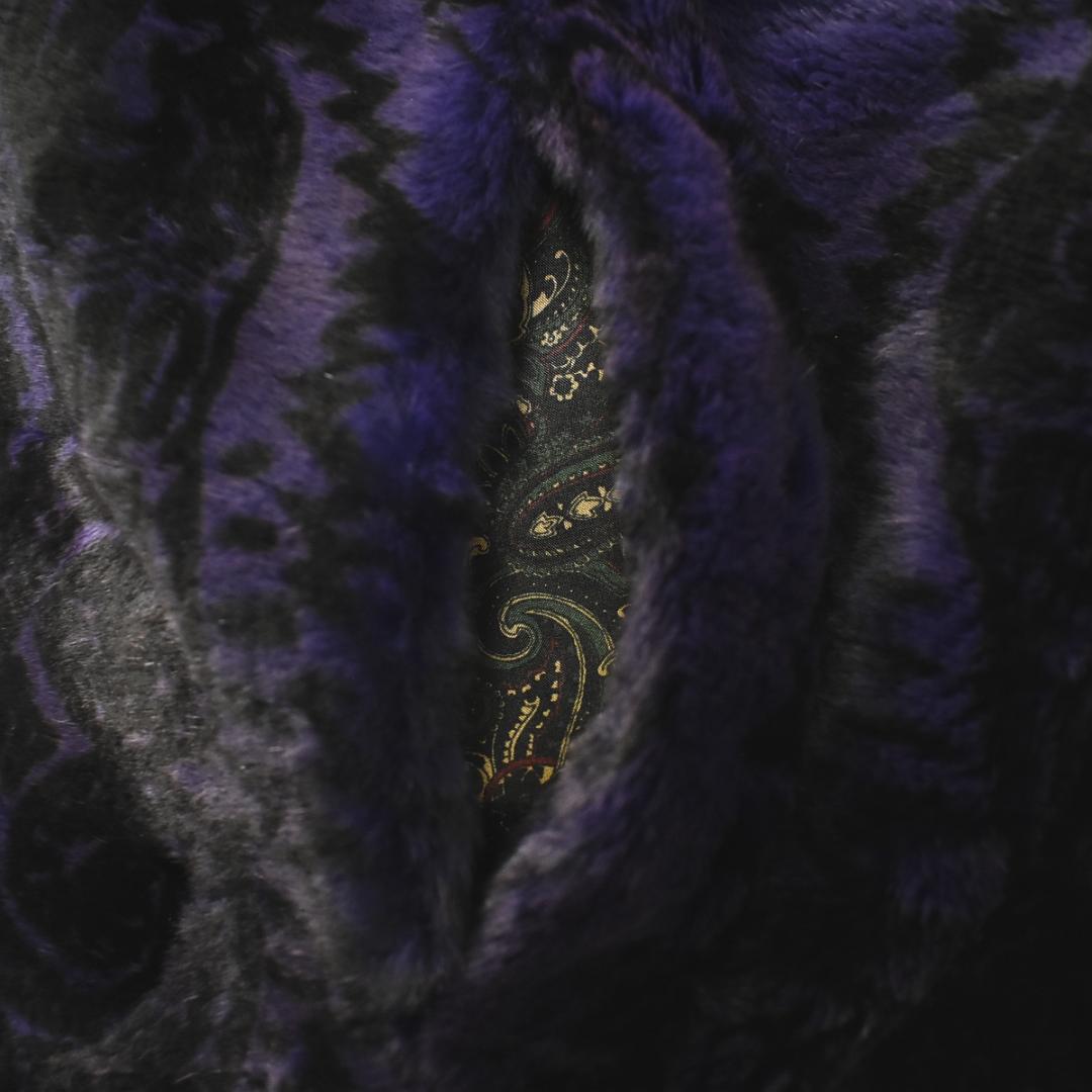 おまとめ割り　【高級】 シェアードミンク ケープ ポンチョ パープル 総柄裏地♪