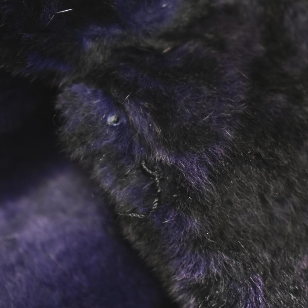 おまとめ割り　【高級】 シェアードミンク ケープ ポンチョ パープル 総柄裏地♪