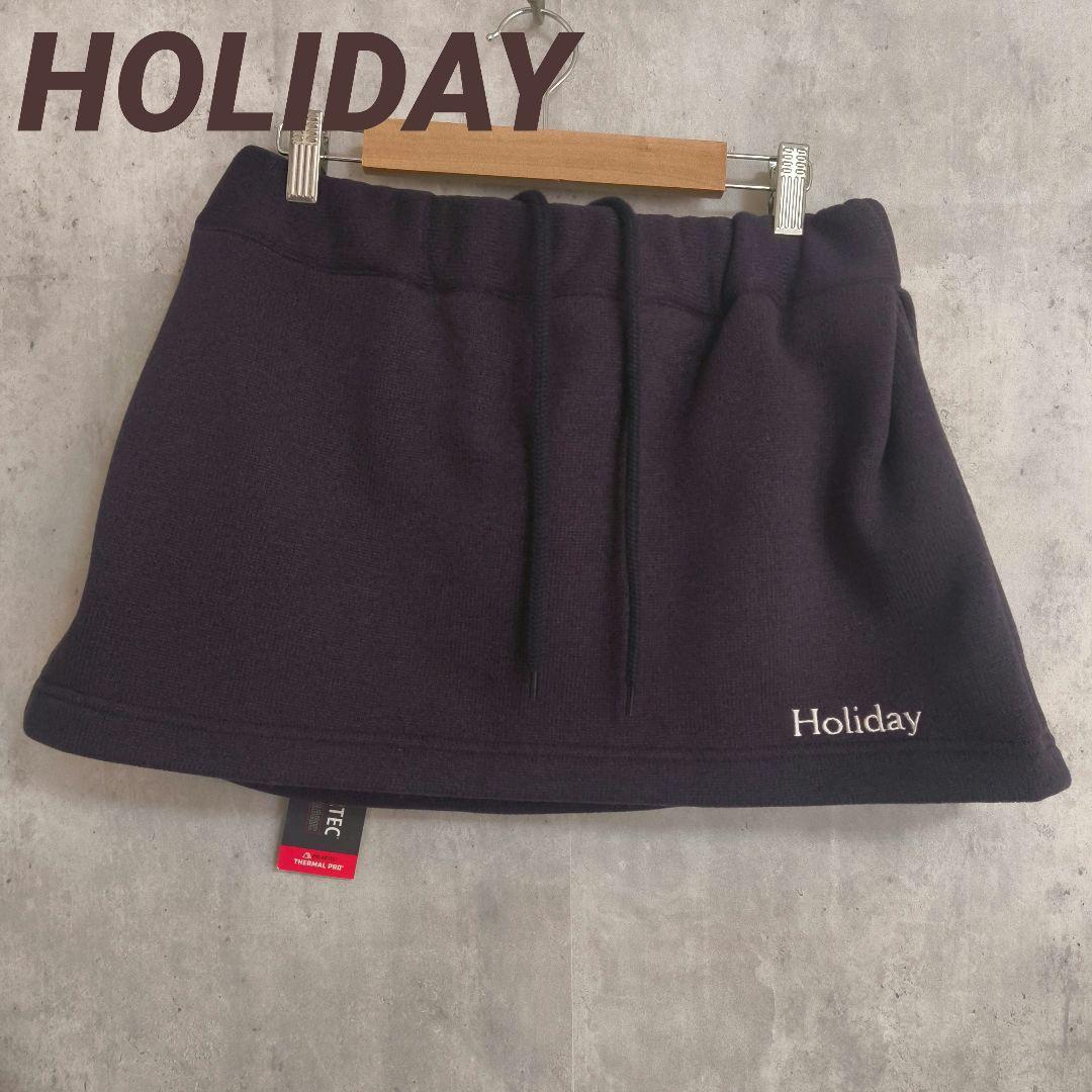新品＊HOLIDAY サーマルプロフリースタックミニスカート 黒