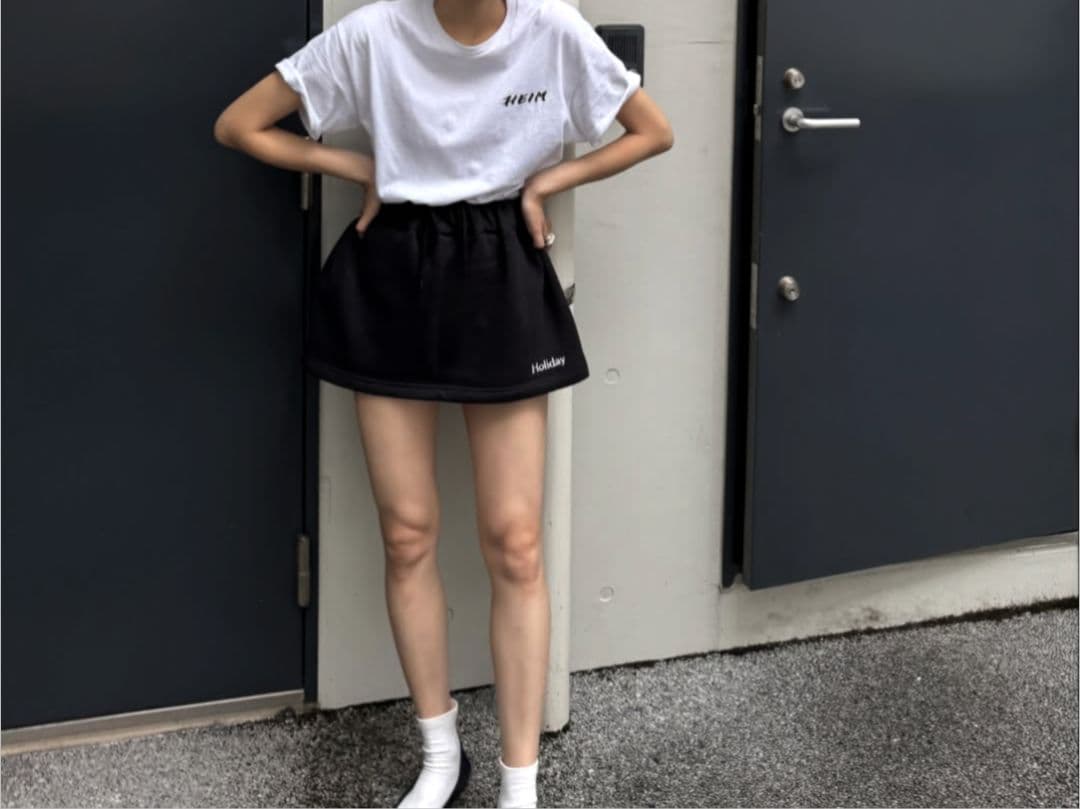 新品＊HOLIDAY サーマルプロフリースタックミニスカート 黒