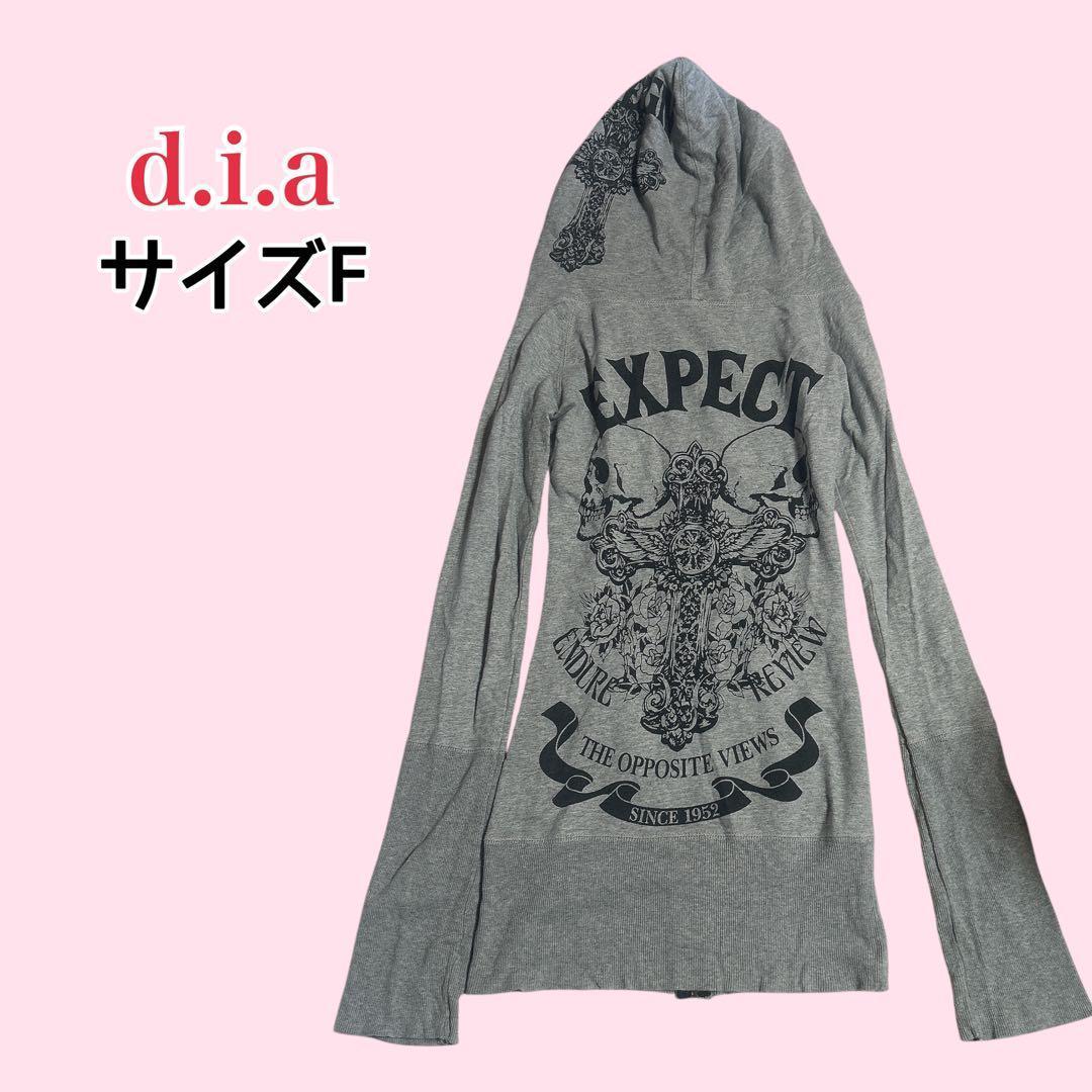 d.i.a ロングパーカー スカル 十字架 平成ギャル y2k ミニワンピ F