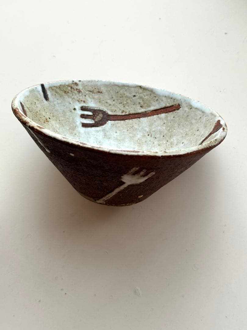 【未使用】岡崎順子さん 小鉢2個セット カトラリー柄 ドット柄