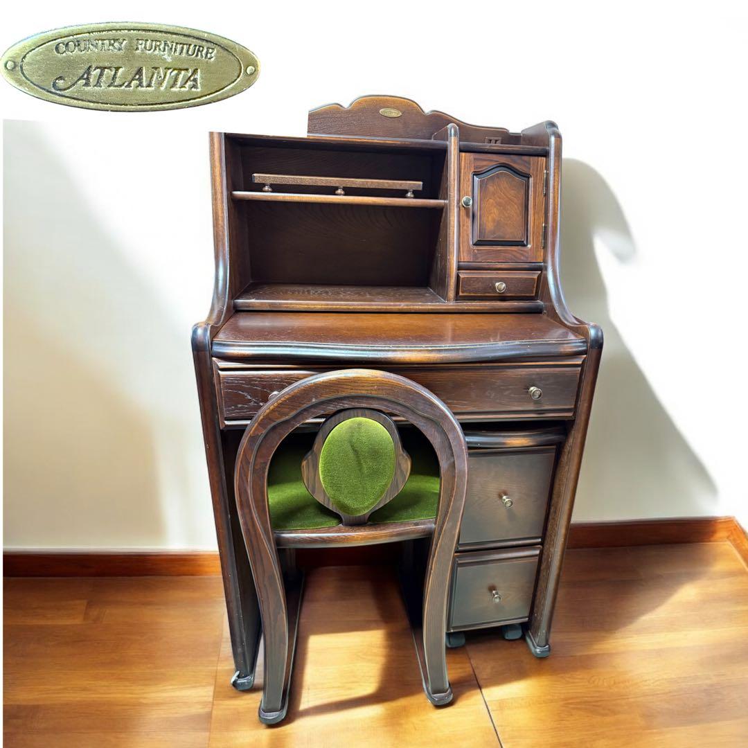 ①【机本体】ATLANTA デスクビューロドレッサ(②引き出し③椅子、出品中)