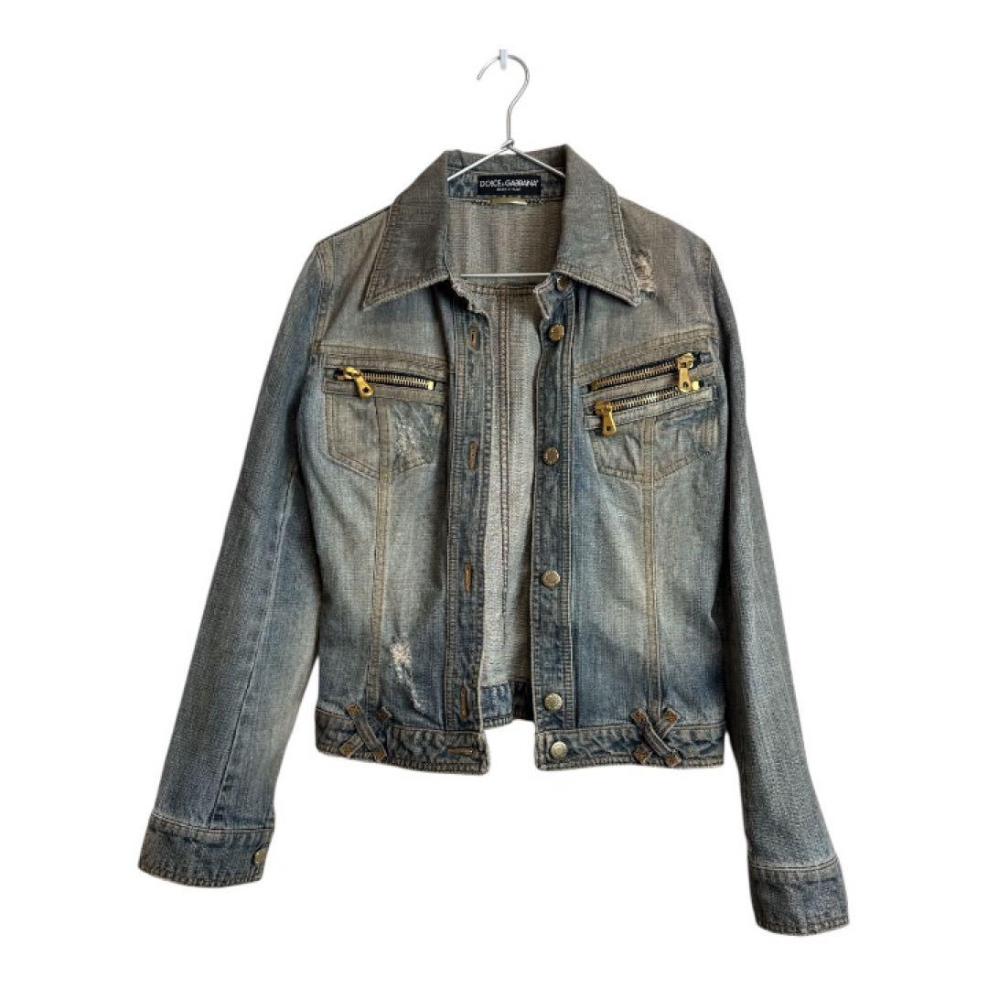 ドルチェ＆ガッバーナ デニムジャケット ジップデザイン イタリア製 40