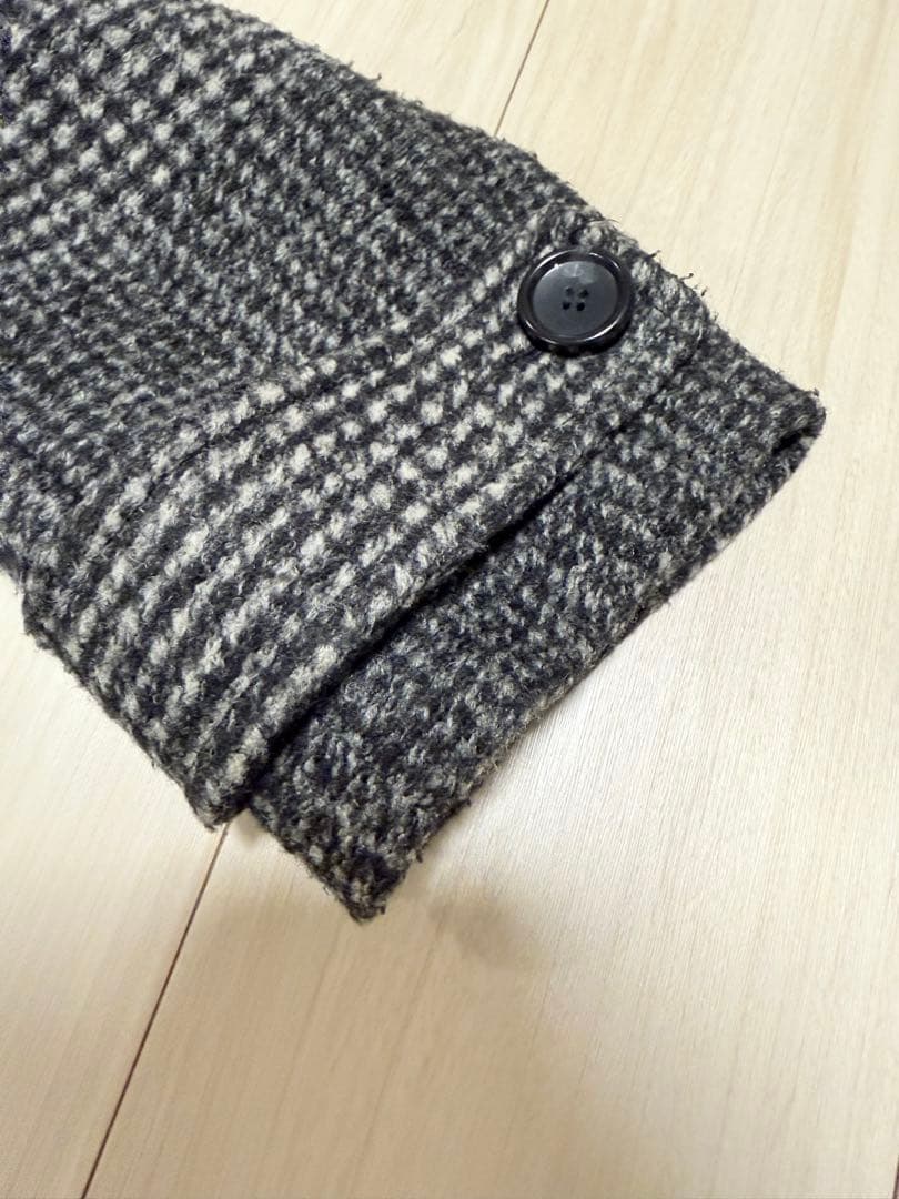 Spick and Span Wスライバーチェックハーフコート ブラック 34