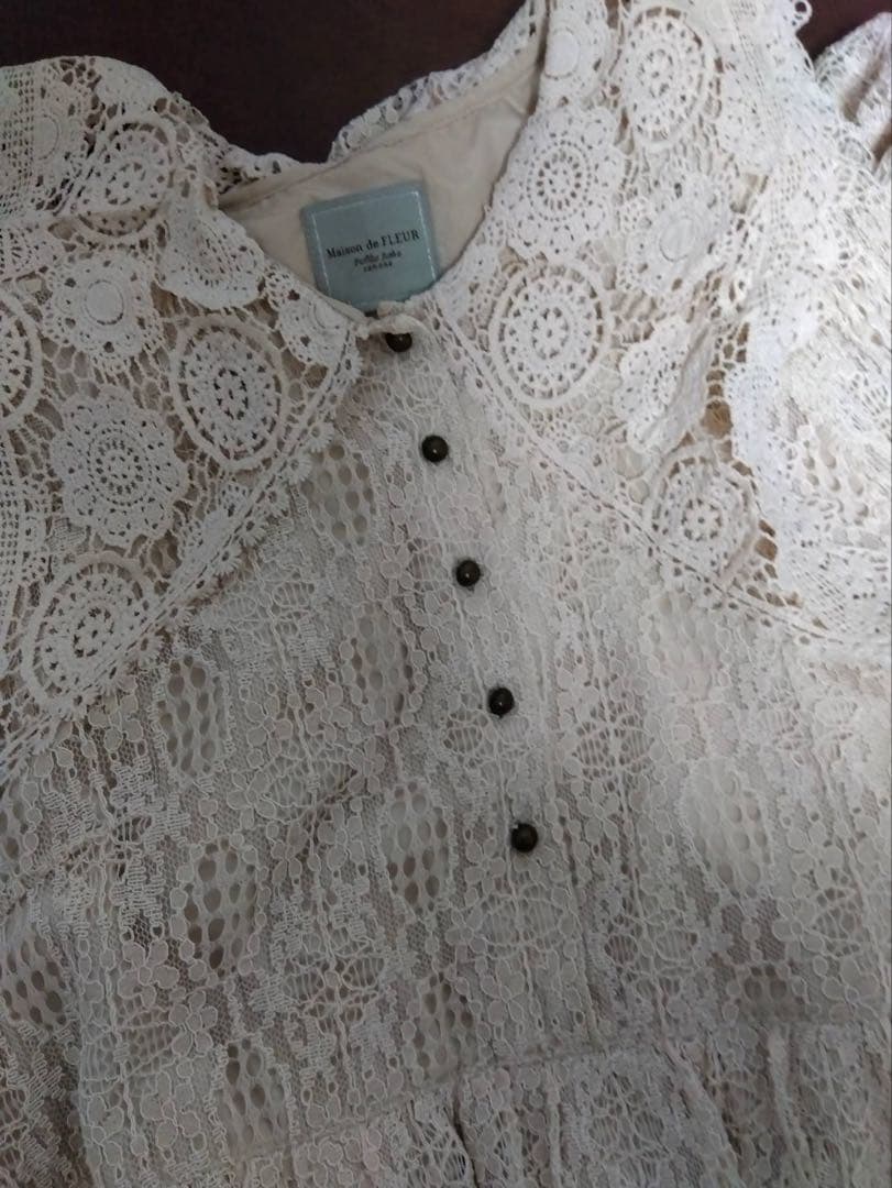 Maison de FLEUR canone レースワンピース　ベージュ