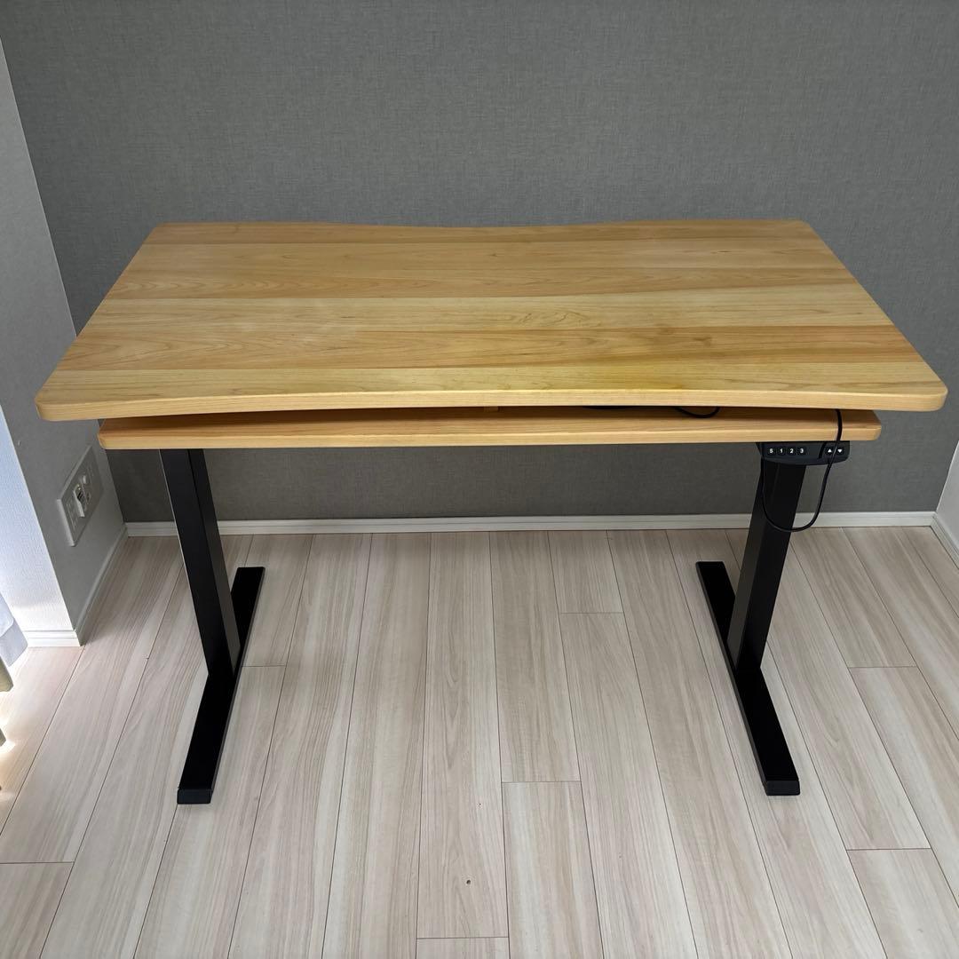 国産無垢材ヒノキ昇降デスク　キシル　N120