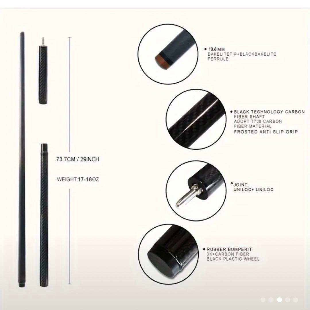 フルカーボンファイバー 3セクションJUMPキュー ヒーリング 特典付❣️