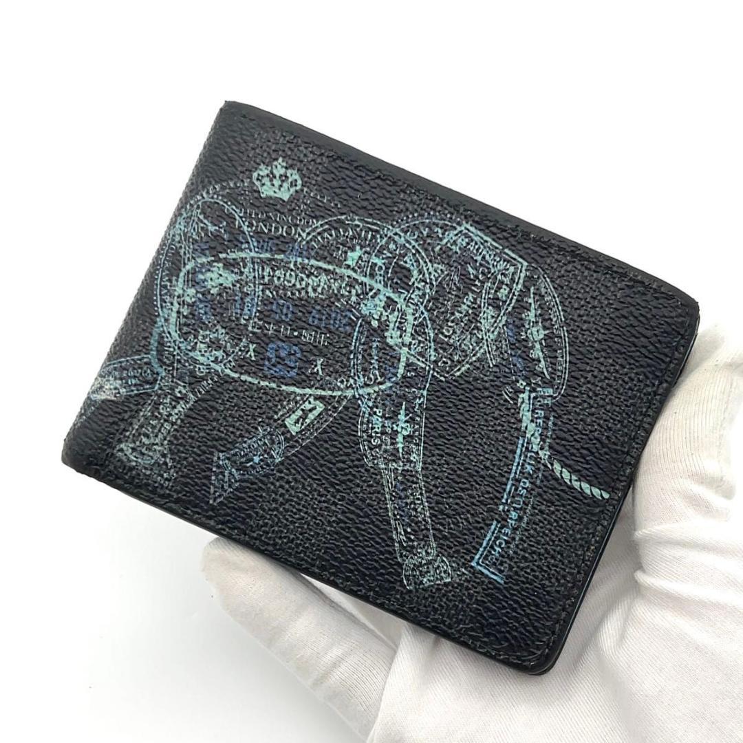 ルイヴィトン グラフィット 二つ折り財布 スレンダー アニマル IC搭載