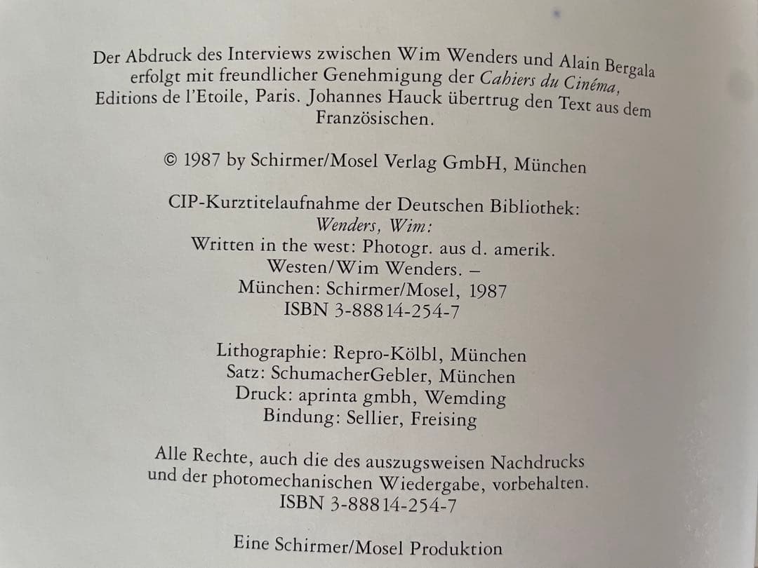 Ton-Chanヴィム・ヴェンダースWritten in the West