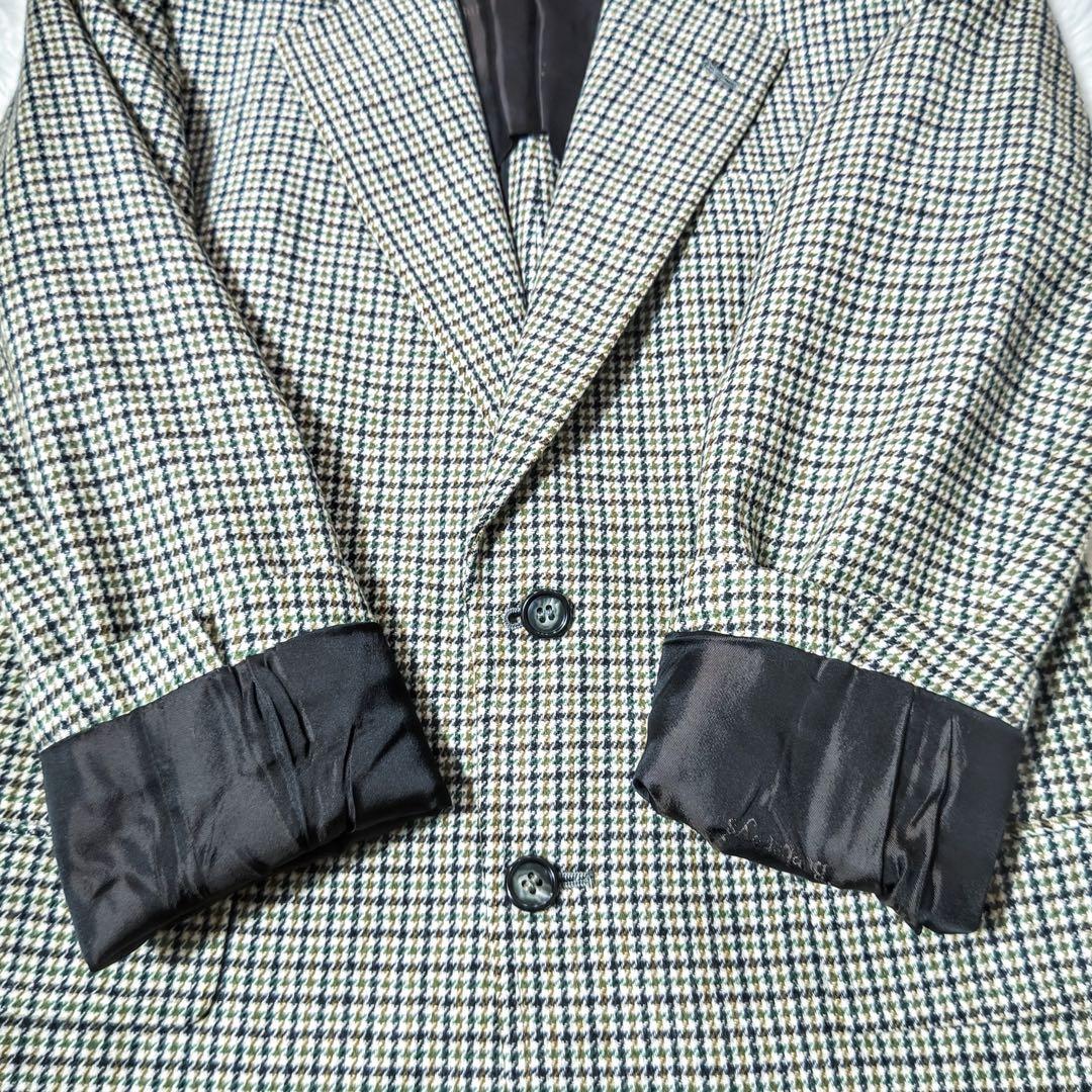 バーバリーズ　テーラードジャケット　チェック柄　純毛　カジュアル　2ボタン　A4