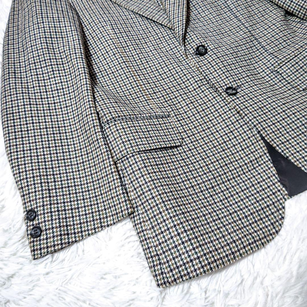 バーバリーズ　テーラードジャケット　チェック柄　純毛　カジュアル　2ボタン　A4