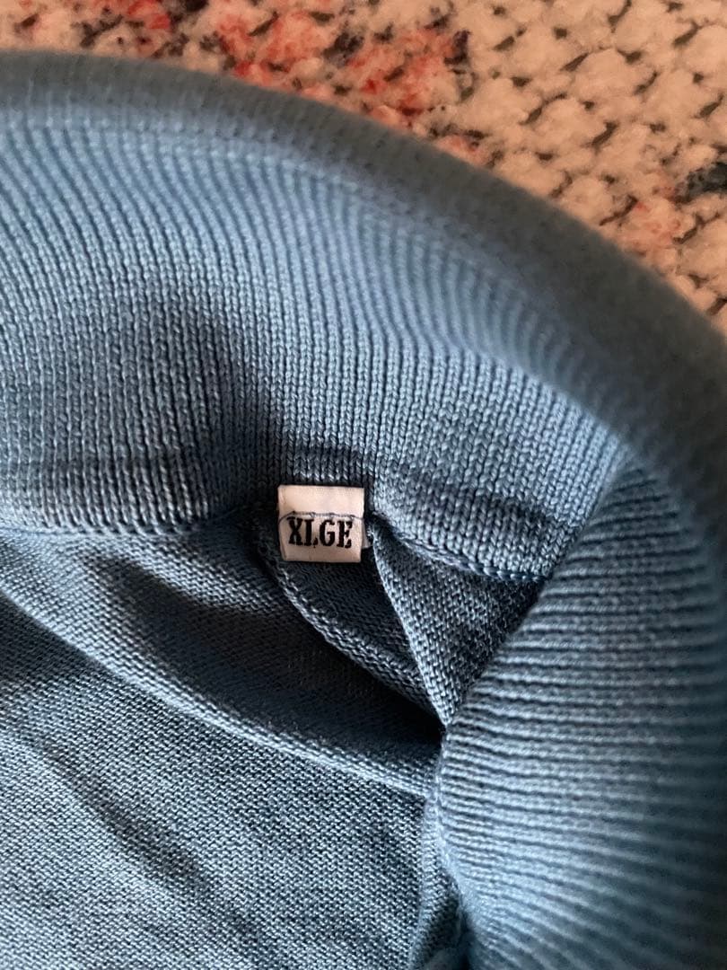 JOHN SMEDLEY 長袖ポロシャツXL ブルー ENGLAND