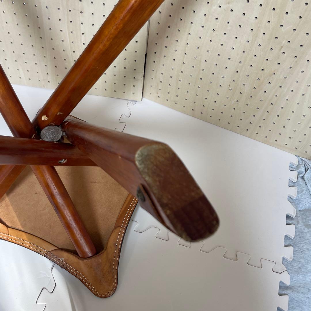 ハンティングチェア 4本足（希少） 折りたたみチェア 本革