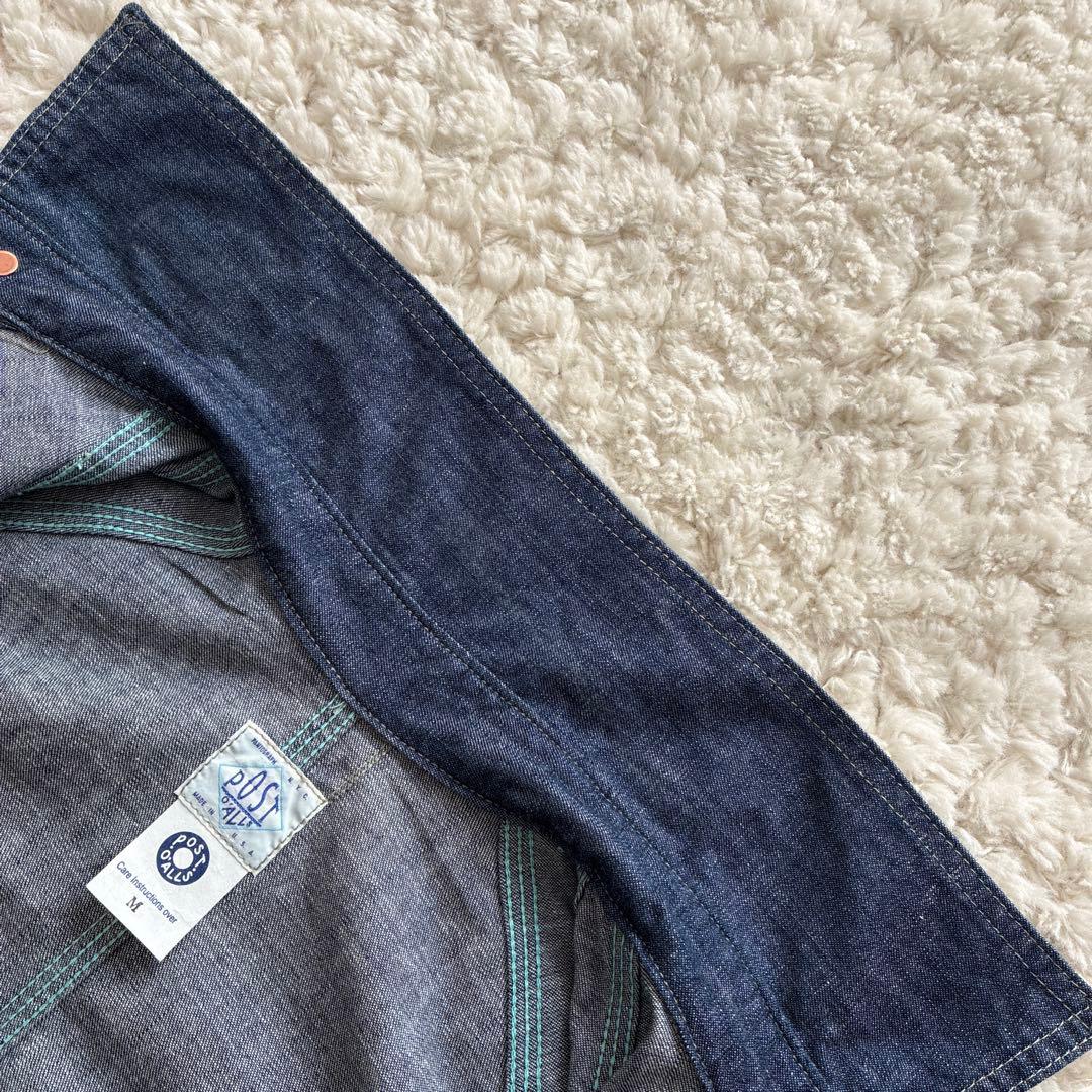 美品濃紺USA製POST OVERALLS デニムカバーオール M エンジニア